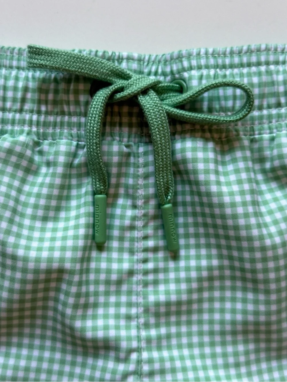 Minnow Boys Gustavia Green & White Gingham Boardie - Size 1T